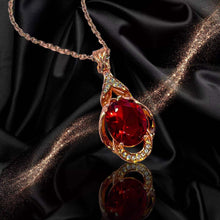 Load image into Gallery viewer, Women's Korean-style Red Tourmaline Colored Gemstone Pendant Necklace