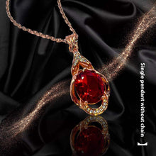 Load image into Gallery viewer, Women's Korean-style Red Tourmaline Colored Gemstone Pendant Necklace