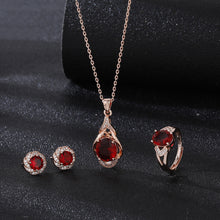 Load image into Gallery viewer, Women's Korean-style Red Tourmaline Colored Gemstone Pendant Necklace