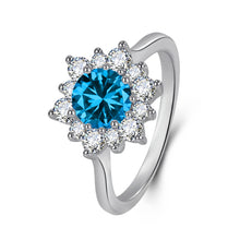 Load image into Gallery viewer, Elegant Full-diamond Snowflake Stud Earrings Pendant Necklace And Ring Jewelry Set