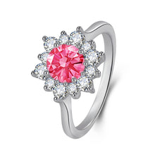 Load image into Gallery viewer, Elegant Full-diamond Snowflake Stud Earrings Pendant Necklace And Ring Jewelry Set